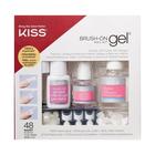 Kit de unhas KISS Brush-On Gel com 48 pontas, cola, ativador e muito mais