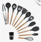 Kit De Utensílios 12 Peças Em Silicone e Madeira - Yepp