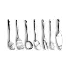 Kit De Utensílios Aço Inox 7 Peças concha escumadeira colher espátula garfo pegador Ke Home