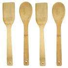 Kit De Utensílios Colheres De Pau Em Bambu Com 4 Unidades