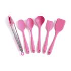 Kit de Utensílios de Silicone com 6 Peças Rosa - Oikos