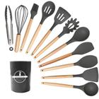 KIT de Utensílios Para Cozinha em Silicone e Bambu 12 Peças GD-12