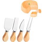 Kit De Utensílios Para Queijo 4 Peças Garfo Faca Espátula Gourmet