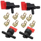 Kit de Válvula de Corte de Combustível Amcarker 1/4" com 4 Abraçadeiras