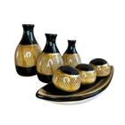 Kit de Vasos Decorativo Cerâmica Enfeite de Sala Estante Mesa Rack