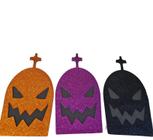 Kit Decoração de Halloween 12 Lápides em Eva Glitter Sortido
