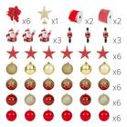 Kit Decoração De Natal Com 47 Peças Vermelha E Douradas