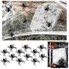 Kit Decoração Dia das Bruxas Teias e Aranhas Halloween 16pçs