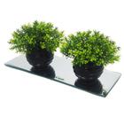 Kit decoração plantas artificiais decorativas com base em espelho vaso vasinho falsa flor conjunto plantartPrem2x