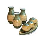 Kit Decorativo em Cerâmica Trio de Vasos Enfeite de Sala Centro de Mesa - Moringa