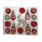 Kit Decorativo para Árvore - Vermelho e Dourado - Cromus Natal - 1 unidade - Rizzo