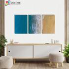 Kit Decorativos Mar Praia Areia Paisagem 3 Peças 40x60 Mdf