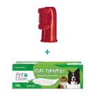 Kit Dedeira + Pasta de Dente Pet Clean Cães Cachorro Gato