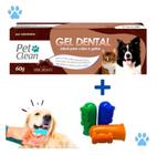 Kit Dedeira + Pasta de Dente Pet Clean Cães Cachorro Gato