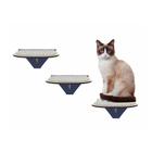 Kit Degraus Hello Pet MDF Azul com 3 Peças para Gatos