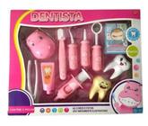 Kit Dentista Infantil Rosa Brinquedo Odontologia 11 Peças - Fenix