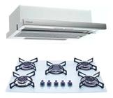 Kit Depurador Embutir 60cm Cooktop 5 Bocas Branco Safanelli