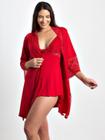 Kit desejo camisola sexy e robe luxo