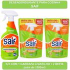 Kit Desengordurante para Cozinha Saif - 1 gatilho 500ml + 2 saches 500ml