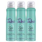 Kit Desodorante Aerosol Antitranspirante Tabu Zero Alumínio 150Ml com 3 Unidades