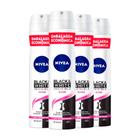 Kit Desodorante Aerosol Nívea Black & White Feminino 200ml - 4 unidades