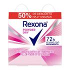 Kit Desodorante Antitranspirante Roll-On Rexona Powder Dry Feminino 72h 2 unidades 50ml