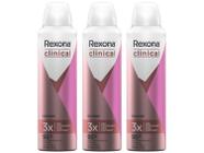 Kit Desodorante Rexona Aerossol Antitranspirante - Feminino Clinical Classic 150ml 3 Unidades