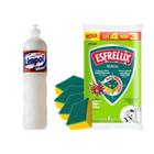 Kit Detergente Limpol 500ml + Esponja Esfrelux Cozinha