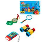 Kit Detetive DPA D.P.A. Acessórios Funcionam De Verdade Original Rosita Binóculo Bússola Lanterna Lupa Presente +3 Anos