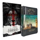 Kit Dia a dia Puritanos Ingleses Luxo Couro + Caderno Anotações Bíblicas Leão