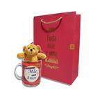 Kit Dia das Mães 1 Caneca 330ml + 1 Urso Pelúcia + 1 Sacola