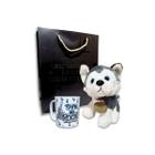 Kit Dia dos Pais Caneca 350ml + Cachorro de Pelúcia + Sacola