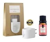 Kit Difusor Aromatizador Eletrico de Porcela Via Aroma Com Essencia 10ml Original