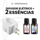 Kit Difusor Elétrico Aromatizador de Ambiente Bivolt + 2 Essências 15ml - Escolha a Sua