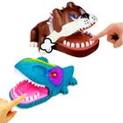 Kit Dino e Cachorro Dentista Jogo Infantil de Apertar os dentes