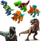 Kit 2 Dinossauros Tiranossauro Rex Velociraptor Brinquedo - Dupari