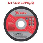 Kit Disco Corte Fino Inox 7 x 1,6mm 180mm MTX 10 Peças