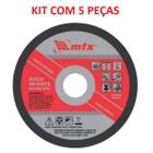 Kit Disco Corte Fino Inox 7 x 1,6mm 180mm MTX 5 Peças