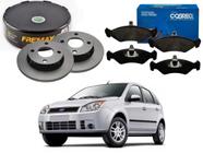 Kit disco pastilha freio dianteiro fremax cobreq original ford fiesta 1.0 2007 a 2009