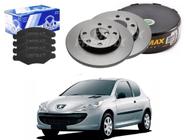 Kit disco pastilha freio dianteiro syl peugeot 207 1.4 2008 a 2013