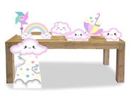 Kit Display de chão e mesa totens festa Chuva de Benção amor Menina 7 Pçs