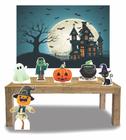 Kit Display de chão totens Halloween 6 Pçs + Painel 150x100 cm