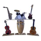 Kit Display de Mesa 6 Peças Festa Instrumentos Musicais MDF