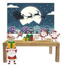 Kit Display Mdf Feliz Natal Papai Noel Com 5 Peças + Painel