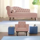 Kit Diva Recamier Diana 140cm Lado Direito e 01 Poltrona Classic Suede - Amarena Móveis