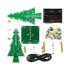 Kit DIY Árvore de Natal 3D LED - Vermelho, Verde e Amarelo - Circuito Flash