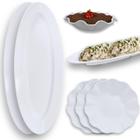 Kit Dois Pratos 60 Cm Oval + 3 Travessas Redondas Melamina para Buffet Restaurante Profissional  Bestfer 