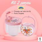 Kit Dosador de Leite em Pó 3 Divisórias e Porta Chupeta com Alça