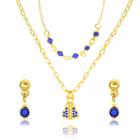 Kit Dourado Colar Brincos e Pulseira Banho Ouro 18K Garantia