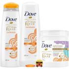 Kit Dove Texturas Reais Cabelo Cacheado Babosa Nutrição Definição